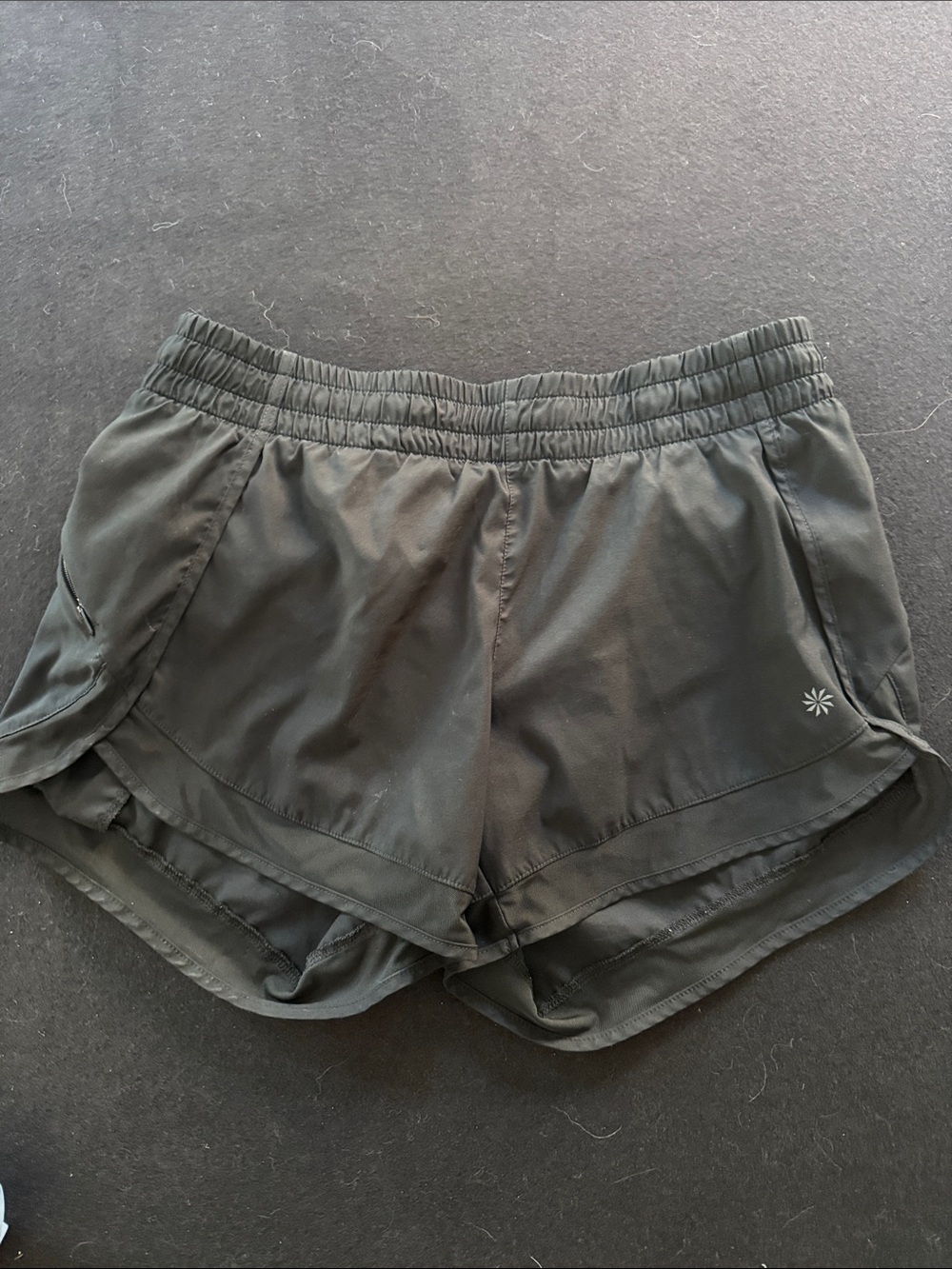 Athleta Black Athletic Running Shorts with Built-In Liner